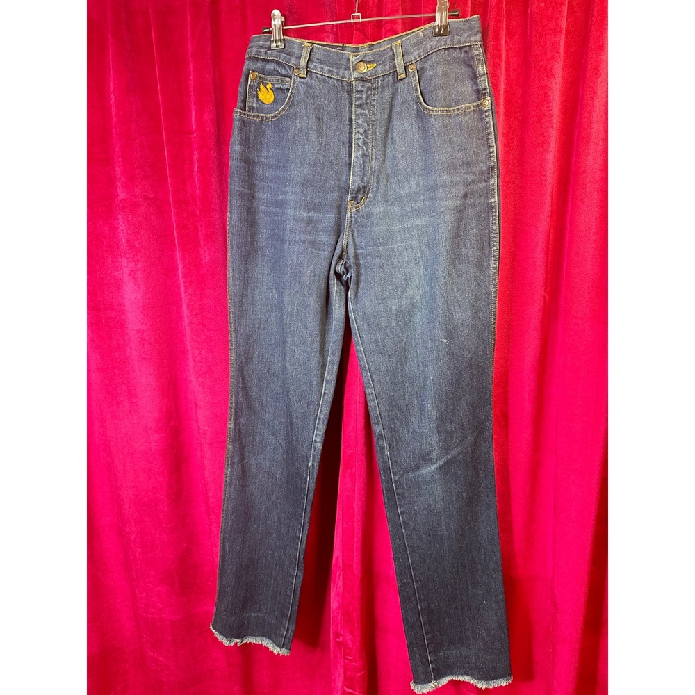 Vintage Gloria Vanderbilt for Murjani High Waisted Jeans Dark Wash Frayed Hem 12